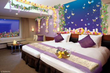 東京ベイ舞浜ホテルが灯りの花で飾られた期間限定ルーム「グローイングフラワールーム」を提供