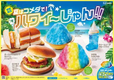 【コメダ珈琲店】「ロコモコバーガー」「かき氷 トロピカル」などハワイをイメージした夏を彩る商品を2024年7月24日(水)より季節限定で販売開始！