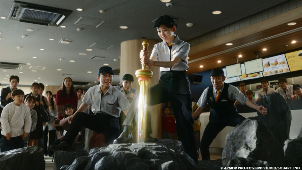 乃木坂46・一ノ瀬美空 マッククルーになり“伝説のドラクエバーガー”を!剣を振るい、「メラじゃダメ」の切迫したセリフも…